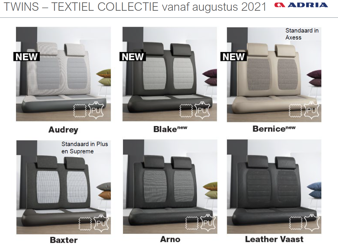 Bekleding Twin modellen 2022
